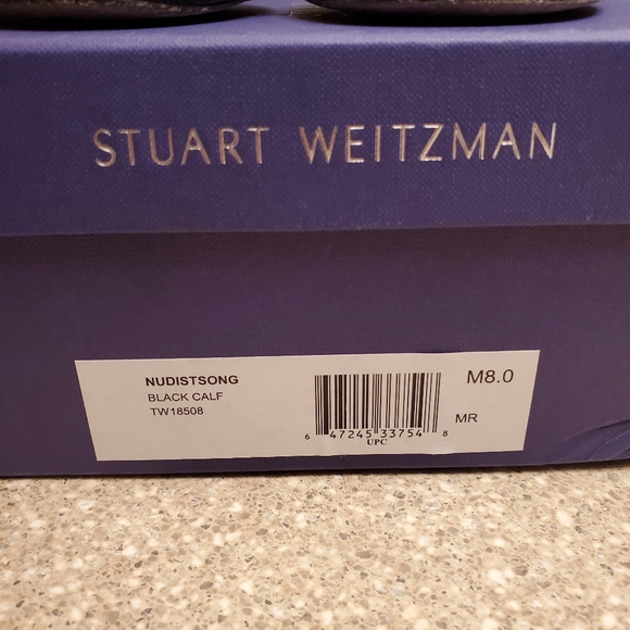 Stuart Weitzman Nudistsong High Heel Stiletto Black Calf Leather Size 8 - Picture 8 of 10